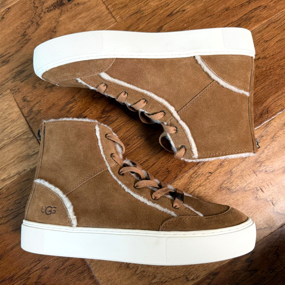 NWOT UGG Women's NURAY High Top Ankle Sneaker Chestnut Suede Sz US 9.5 $120 - Picture 1 of 9
